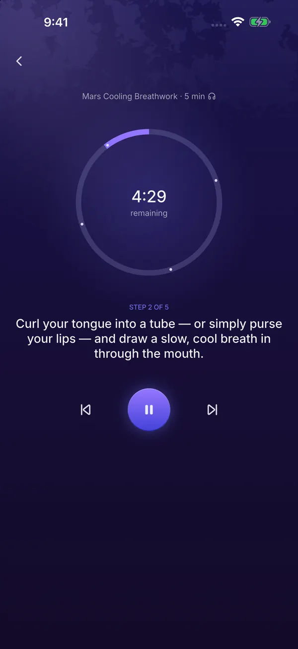 A practice session in progress, with its timer and controls
